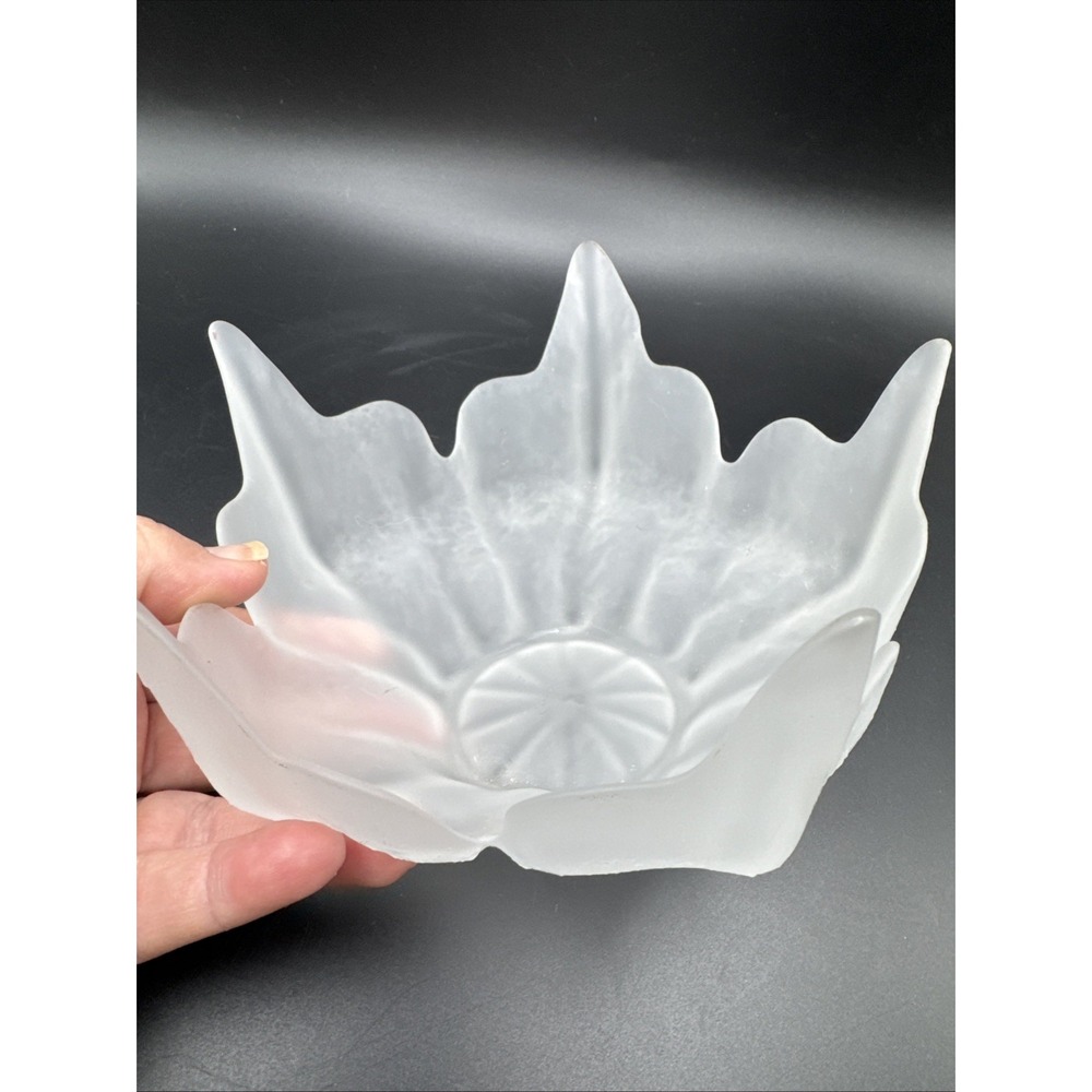 Viking Epic Lotus Blossom Bowl White Frost Vintage Glass MCM Mid Century Modern - Picture 4 of 10